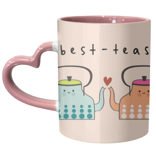 Cute Hand Drawn Teapots - unique mug by AbiGoLucky