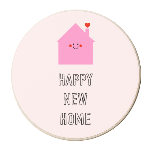 Cute Happy New Home Design - personalised beer coaster by Adam Regester
