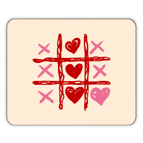 Cute Heart Tic Tac Toe Love Game - designer placemat by EZbie