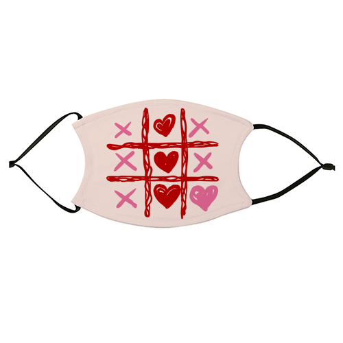 Cute Heart Tic Tac Toe Love Game - face cover mask by EZbie