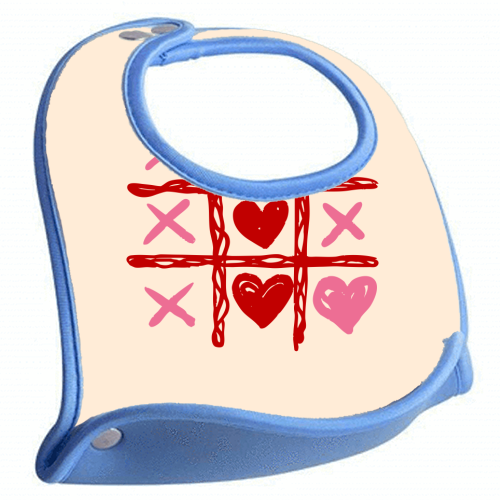 Cute Heart Tic Tac Toe Love Game - feeding bib by EZbie
