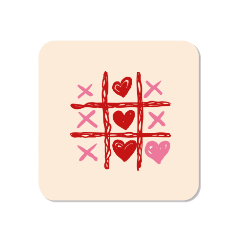 Cute Heart Tic Tac Toe Love Game - Magnet by EZbie