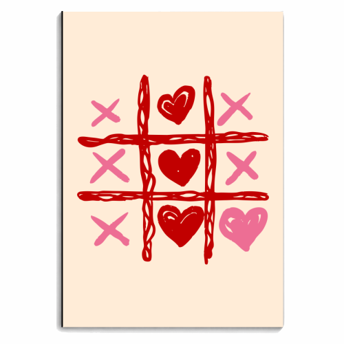 Cute Heart Tic Tac Toe Love Game - personalised A4, A5, A6 notebook by EZbie