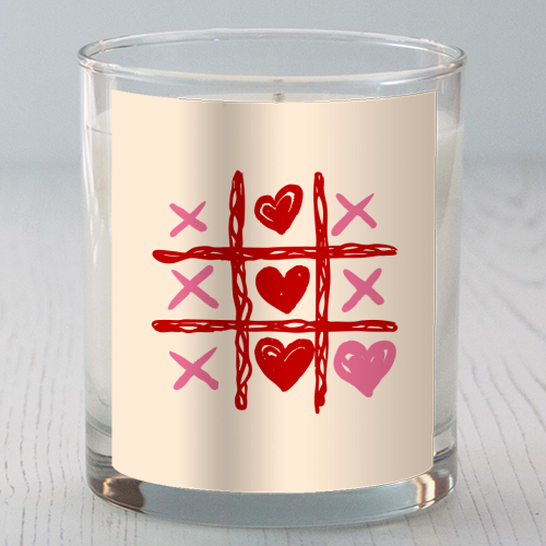 Cute Heart Tic Tac Toe Love Game - scented candle by EZbie