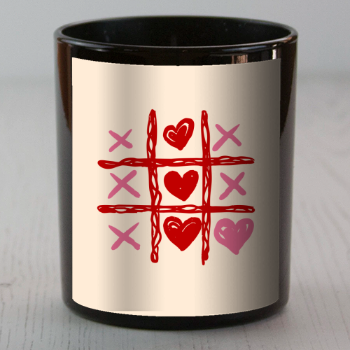Cute Heart Tic Tac Toe Love Game - scented candle by EZbie