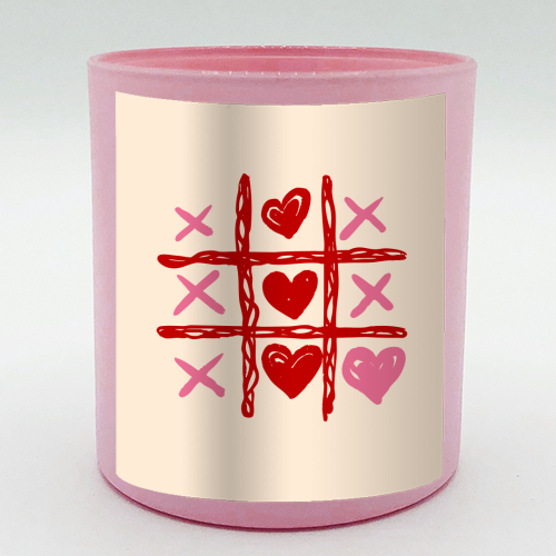 Cute Heart Tic Tac Toe Love Game - scented candle by EZbie