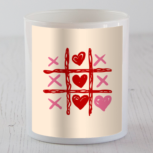 Cute Heart Tic Tac Toe Love Game - scented candle by EZbie