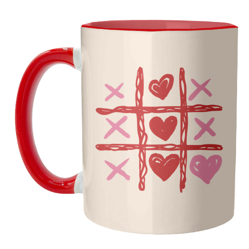 Cute Heart Tic Tac Toe Love Game - unique mug by EZbie