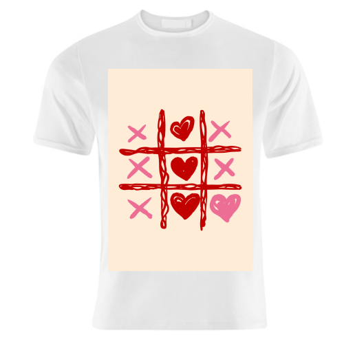 Cute Heart Tic Tac Toe Love Game - unique t shirt by EZbie