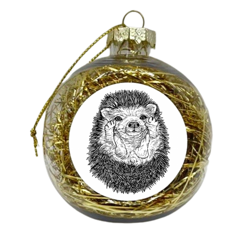Cute Hedgehog - xmas bauble by Adam Regester
