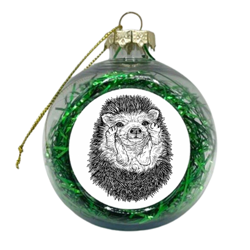 Cute Hedgehog - xmas bauble by Adam Regester