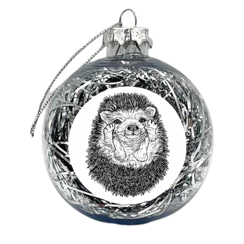 Cute Hedgehog - xmas bauble by Adam Regester