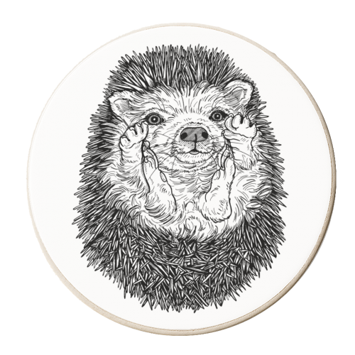 Cute Hedgehog - personalised beer coaster by Adam Regester