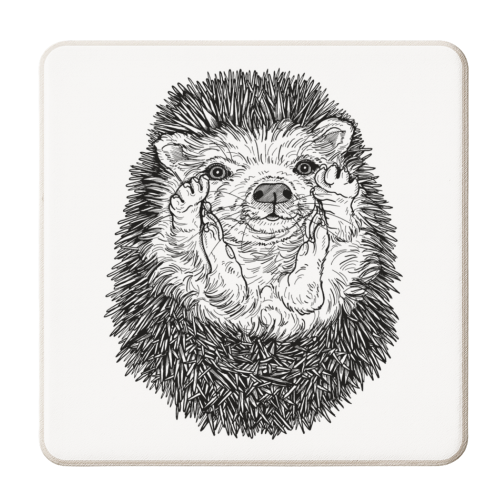 Cute Hedgehog - personalised beer coaster by Adam Regester
