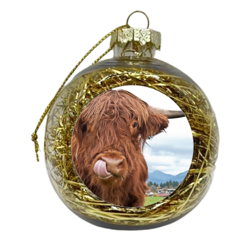 Cute Highland Cow #1 #wall #art - xmas bauble by Anita Bella Jantz