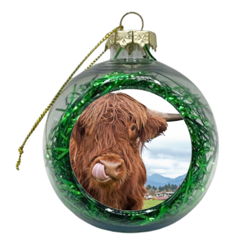 Cute Highland Cow #1 #wall #art - xmas bauble by Anita Bella Jantz
