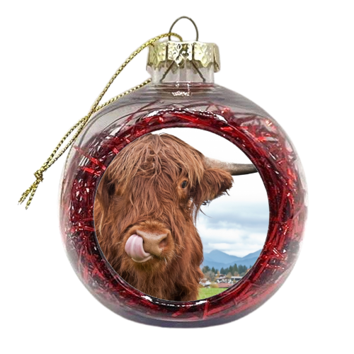 Cute Highland Cow #1 #wall #art - xmas bauble by Anita Bella Jantz