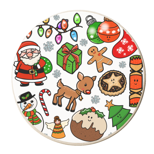 Cute Little Christmas - personalised beer coaster by PixieDrew