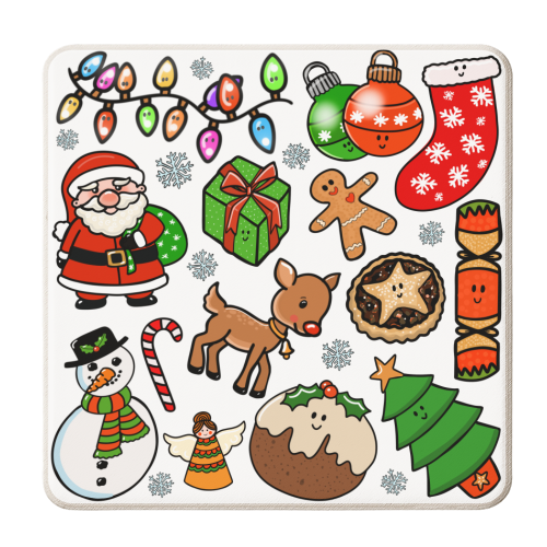 Cute Little Christmas - personalised beer coaster by PixieDrew