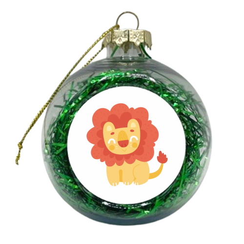 Cute Little Lion - xmas bauble by Claire Stamper