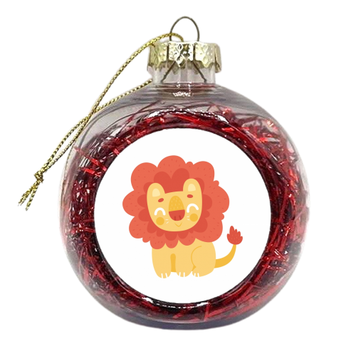 Cute Little Lion - xmas bauble by Claire Stamper