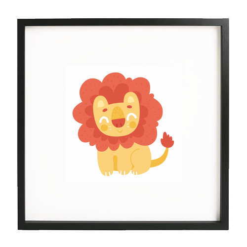 Cute Little Lion - framed poster print by Claire Stamper