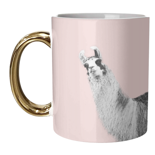 Cute Llama Blush Black & White #1 #wall #art - unique mug by Anita Bella Jantz