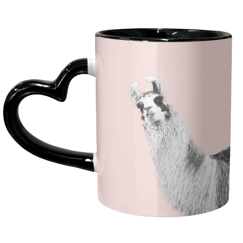 Cute Llama Blush Black & White #1 #wall #art - unique mug by Anita Bella Jantz