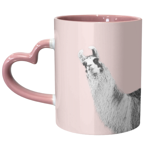 Cute Llama Blush Black & White #1 #wall #art - unique mug by Anita Bella Jantz