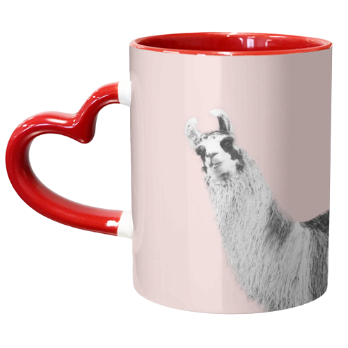 Cute Llama Blush Black & White #1 #wall #art - unique mug by Anita Bella Jantz