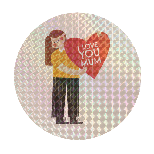 Cute Mother's Day Heart Design from Daughter - Circle Sticker by AbiGoLucky