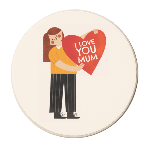 Cute Mother's Day Heart Design from Daughter - personalised beer coaster by AbiGoLucky