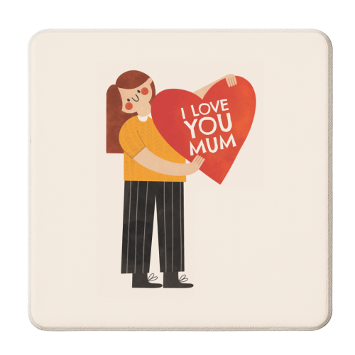 Cute Mother's Day Heart Design from Daughter - personalised beer coaster by AbiGoLucky