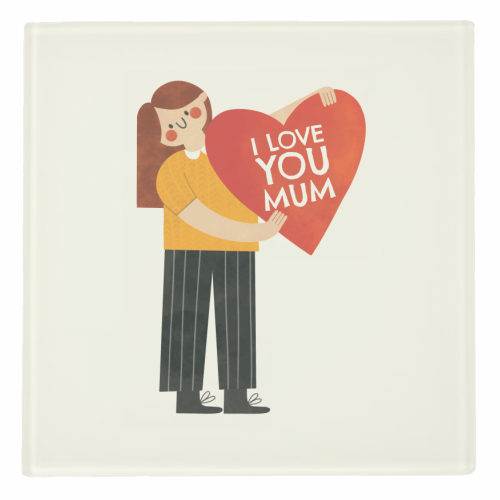 Cute Mother's Day Heart Design from Daughter - personalised beer coaster by AbiGoLucky