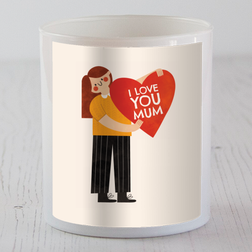 Cute Mother's Day Heart Design from Daughter - scented candle by AbiGoLucky