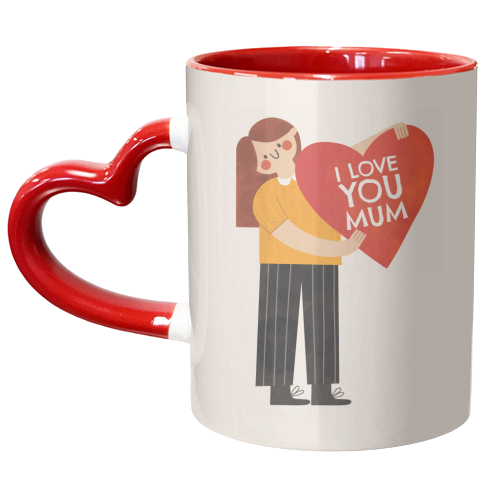 Cute Mother's Day Heart Design from Daughter - unique mug by AbiGoLucky