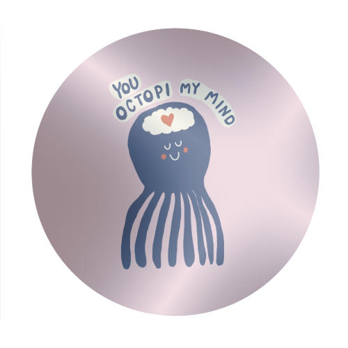 Cute Octopus Love - Circle Sticker by Giddy Kipper