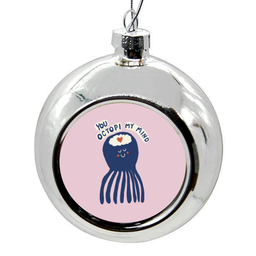 Cute Octopus Love - colourful christmas bauble by Giddy Kipper