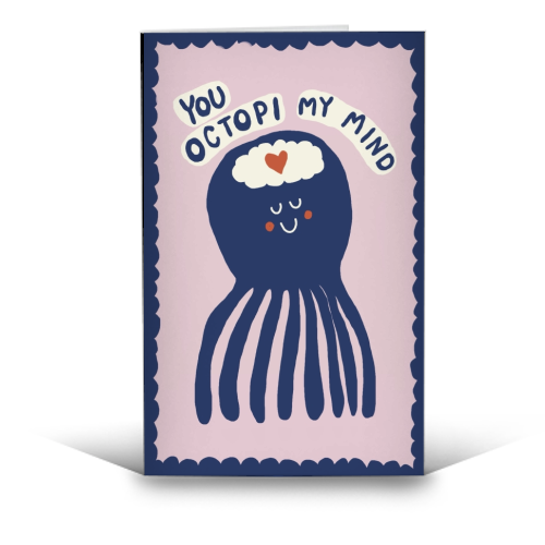 Cute Octopus Love - funny greeting card by Giddy Kipper