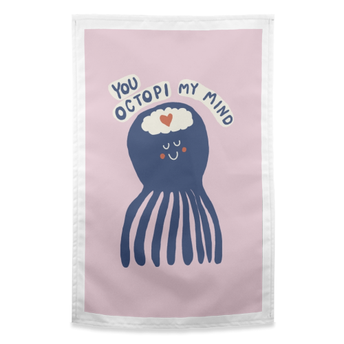 Cute Octopus Love - funny tea towel by Giddy Kipper