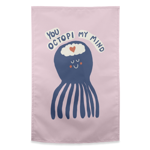 Cute Octopus Love - funny tea towel by Giddy Kipper