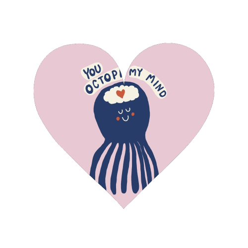 Cute Octopus Love - Magnet by Giddy Kipper