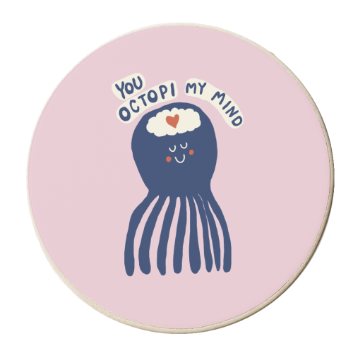 Cute Octopus Love - personalised beer coaster by Giddy Kipper