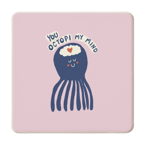 Cute Octopus Love - personalised beer coaster by Giddy Kipper