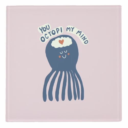 Cute Octopus Love - personalised beer coaster by Giddy Kipper