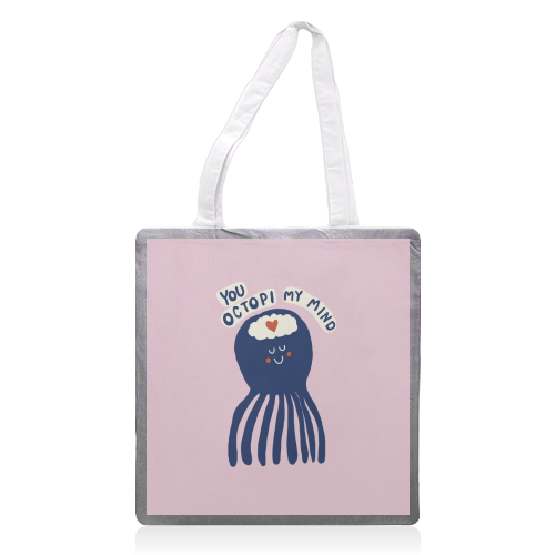 Cute Octopus Love - printed canvas tote bag by Giddy Kipper