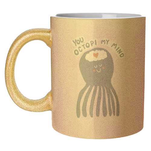Cute Octopus Love - unique mug by Giddy Kipper