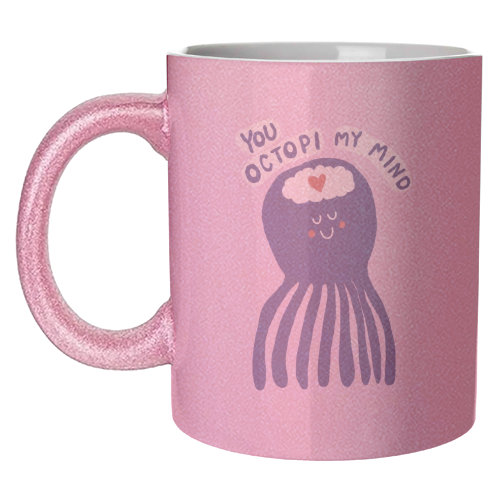 Cute Octopus Love - unique mug by Giddy Kipper