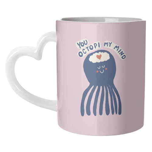 Cute Octopus Love - unique mug by Giddy Kipper