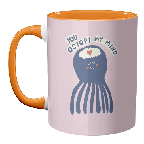 Cute Octopus Love - unique mug by Giddy Kipper